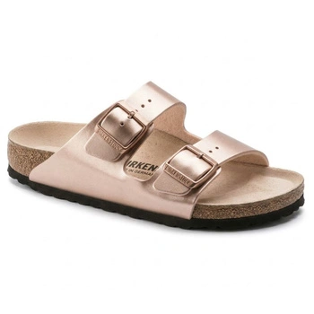 Klapki damskie Birkenstock Arizona BS narrow birko-flor różowo-złote r. 41