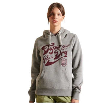 Bluza damska Superdry Pride In Craft z kapturem ocieplana szara