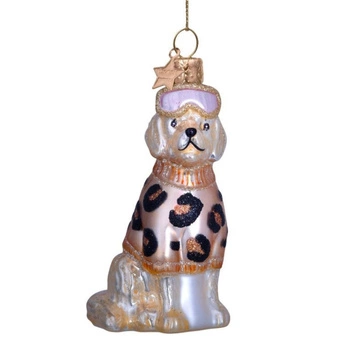 Bombka choinkowa Vondels pies w goglach ozdoba bożonarodzeniowa