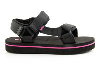 Sandały damskie Lee Cooper czarne sportowe na rzepy