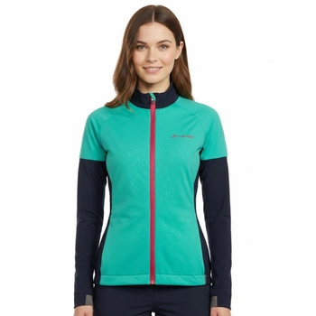 Kurtka damska Vaude Primasoft II rowerowa przeciwdeszczowa czarno zielona