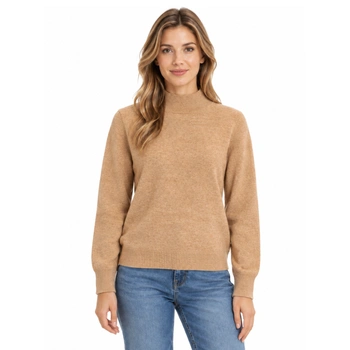 Sweter damski Asne kaszmirowy półgolf premium brązowy r. 32