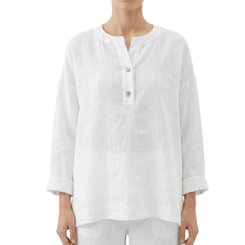 Bluzka damska Zara biała lniana letnia oversize