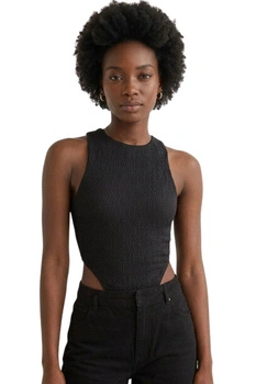 Body damski Desigual czarne mocno wycięte