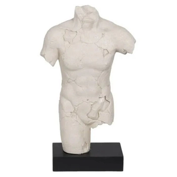 Figurka rzeźba IXIA męski tors z żywicy biała dekoracja 45 cm