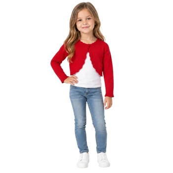 Sweter dziecięcy Mayoral bolerko czerwone do sukienki r. 122
