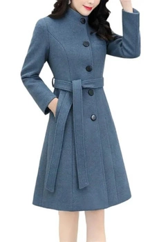 Płaszcz damska Rvhswds długi grafitowy klasyczny