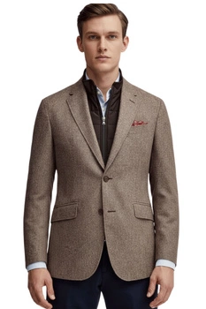 Marynarka męski Hackett London wełniana brązowa