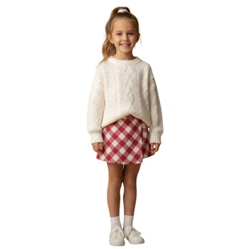 Spodenki krótkie dziewczęce ZARA różowe w kratkę r. 122