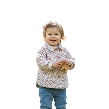 Kurtka dziewczęca Zara Baby bawełniana z kołnierzykiem w kwiaty r. 80