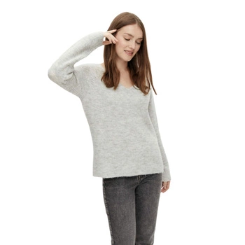 Sweter damski Pieces Ellen szary miękki klasyczny r. M