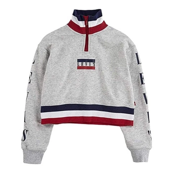 Bluza dziecieca Levi's bawełniana szara ze stójką logo