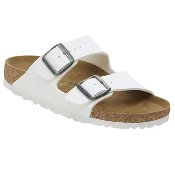 Klapki damskie Birkenstock Arizona BS skórzane birko-flor białe r. 43
