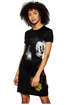 Sukienka damska Desigual Mickey czarna z nadrukiem