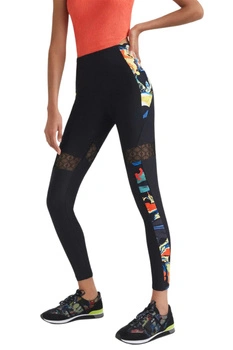 Legginsy damskie Desigual Calix czarne wysoki stan fitness