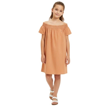 Sukienka dziewczęca Tommy Hilfiger hiszpanka pomarańczowa w paski