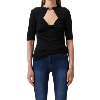 Bluzka damska Trussardi Shine Jersey czarna dopasowana elegacka r. M