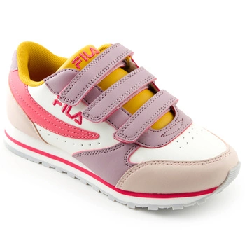 Buty dziecięce Fila Orbit Velcro Low sportowe na rzepy biało różowe