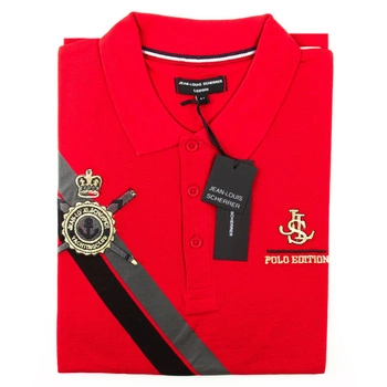 Koszulka męska Jean-Louis Scherrer z herbem polo czerwona