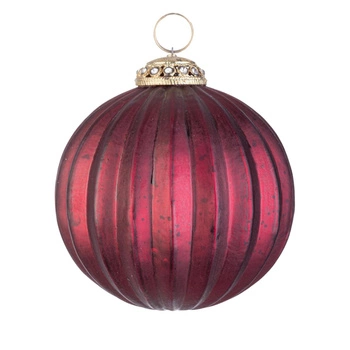 Zestaw 4 szklane bombki choinkowe Bizzotto burgundowe szklane