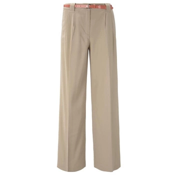 Spodnie damskie Tom Tailor Lea w kant beżowe materiałowe