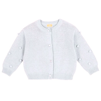 Sweter dziewczęcy Chicco bawełna wełna biały rozpinany r. 74