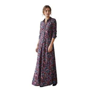 Sukienka damska Sinequanone Rondine maxi wzorzysta koszulowa r. XL