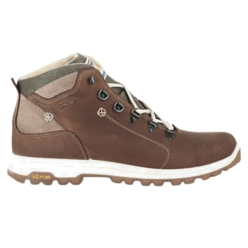Buty damske Grisport Vibram trekkingowe wysokie brązowe skórzane