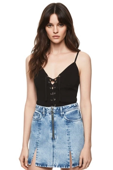 Bluzka damska Pepe Jeans Donna na ramiączkach czarny top r. XS