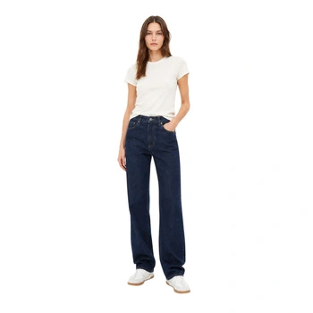 Spodnie damskie Lacoste jeansowe proste nogawki granatowe r. W25