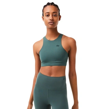Top sportowy Lacoste Sport dopasowany stanik bezszwowy zielony r. XXS