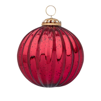 Zestaw 4 szklane bombki choinkowe Bizzotto czerwoneszklane