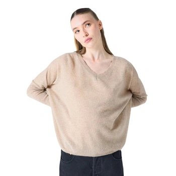 Sweter damski Absolut Cashmere Camille kaszmirowy oversize beżowy r. M
