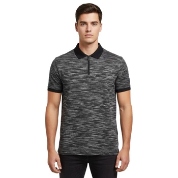 Koszulka męska Rms Authentic polo z zamkiem melanżowa