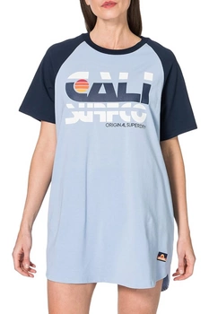 Sukienka damska Superdry Cali Surf T-Shirt bawełniana niebieska
