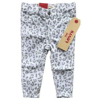 Spodnie dziecięce Levi's Super Skinny bawełniane białe w panterkę