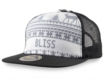 Czapka unisex Level Bliss prosty daszek trucker czarna z siatką