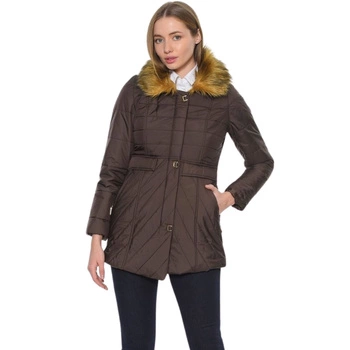 Płaszcz damski Dewberry pikowany zimowy brązowy