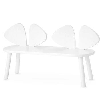 Ławka dziecięca Nofred Mouse biała lakierowana z forniru 89 cm