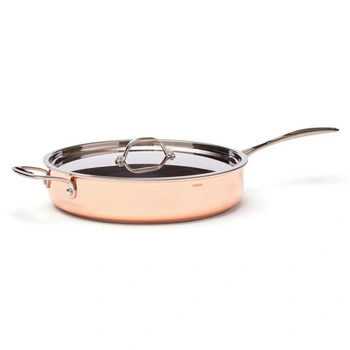 Miedziana patelnia z pokrywką Vinga Baron 28 cm