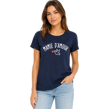 Koszulka damska Le Roi du T-shirt z nadrukiem granatowa r. XL