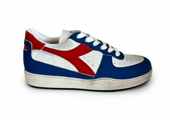 Buty damskie Diadora Mi Basket Low sneakersy skórzane biało-niebieskie r. 38