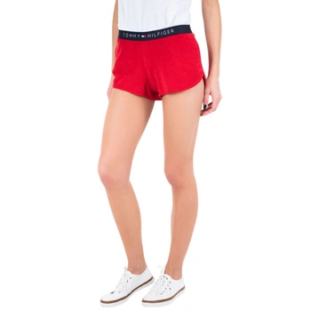 Spodenki damskie Tommy Hilfiger piżamowe czerwone z logo