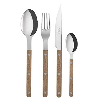 Zestaw sztućców Sabre Paris Bistrot Teak Wood 4 elementy dla 1 osoby