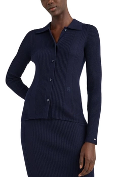 Sweter damski Tommy Hilfiger Polo rozpinany dopasowany