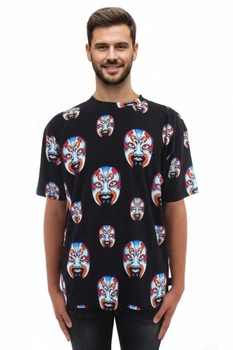 Koszulka męska Custo Barcelona bawełniana T-Shirt czarna maski r. S