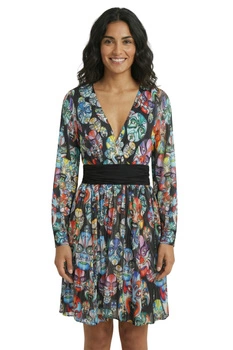 Sukienka damska Custo Barcelona rozkloszowana z paskiem