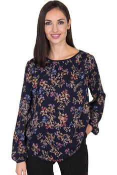 Bluzka damska B. Young By Jennifer granatowa w kwiaty