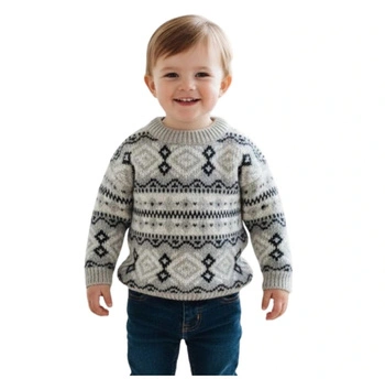 Sweter dziecięcy Zara Baby ciepły z dodatkiem wełny szary wzorzysty r. 74