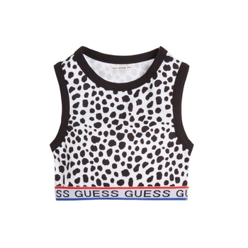 Koszulka dziecięca Guess crop top w cętki